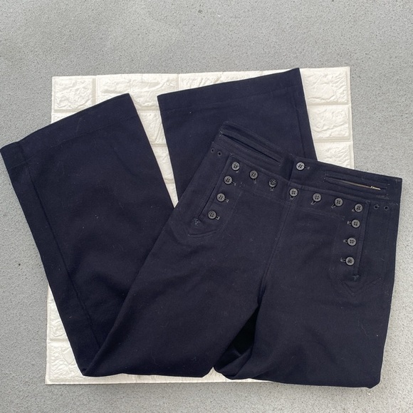 Vintage US Navy Crackerjack Wool Sailor Hi-Waisted Bell Bottom Trousers - Picture 1 of 8